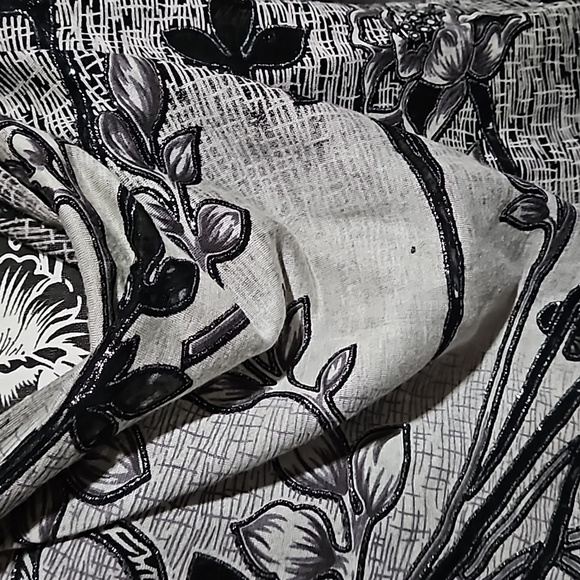 Cruise Wear OS Gray Black Fringe Draping Cover w Metallic Thread and Cutouts - Picture 8 of 11